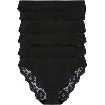 bonprix Slip mit Spitze (6er Pack)schwarz 36Damen bonprix Slip mit Spitze (6er Pack)schwarz 36Damen