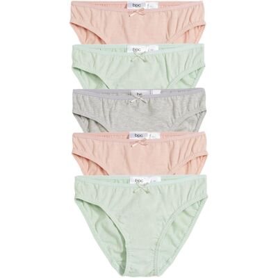 bonprix Slip mit weicher Bio-Baumwolle (5er Pack)grau 116Mädchen bonprix Slip mit weicher Bio-Baumwolle (5er Pack)grau 116Mädchen