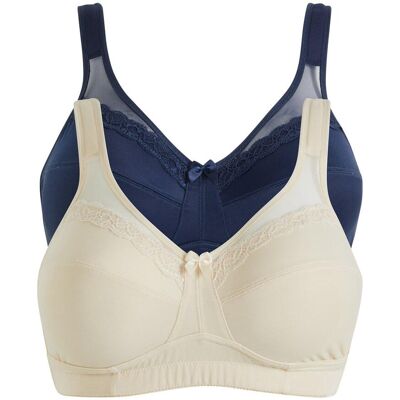 bonprix Entlastungs-BH ohne Bügel mit gepolsterten Trägern (2er Pack)beige 90Damen bonprix Entlastungs-BH ohne Bügel mit gepolsterten Trägern (2er Pack)beige 90Damen