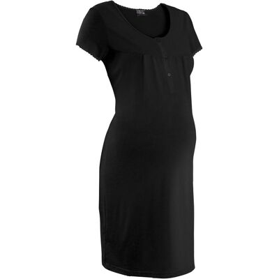 bonprix Still-Nachthemd mit Bio-Baumwolleschwarz 36Damen bonprix Still-Nachthemd mit Bio-Baumwolleschwarz 36Damen