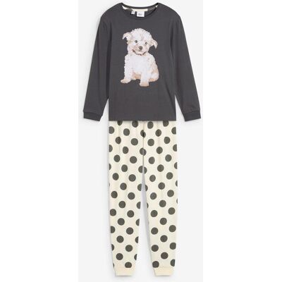 bonprix Pyjama aus reiner Bio-Baumwolle (2-tlg. Set)grau 104Mädchen bonprix Pyjama aus reiner Bio-Baumwolle (2-tlg. Set)grau 104Mädchen