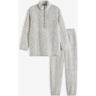 bonprix Loungewear Hausanzug aus Teddy Fleecegrau 48Damen bonprix Loungewear Hausanzug aus Teddy Fleecegrau 48Damen