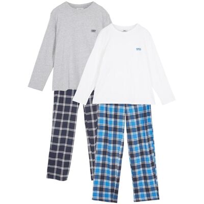 bonprix 2 Pyjamas mit weicher Bio-Baumwolle (4-tlg.Set)blau 152Knaben bonprix 2 Pyjamas mit weicher Bio-Baumwolle (4-tlg.Set)blau 152Knaben