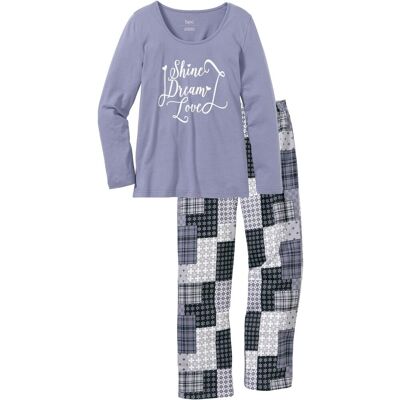 bonprix Pyjama aus reiner Bio-Baumwolleblau 40Damen bonprix Pyjama aus reiner Bio-Baumwolleblau 40Damen