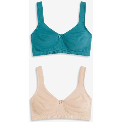 bonprix Minimizer T-Shirt BH ohne Bügel mit Bio-Baumwolle (2er Pack)petrol 85Damen bonprix Minimizer T-Shirt BH ohne Bügel mit Bio-Baumwolle (2er Pack)petrol 85Damen