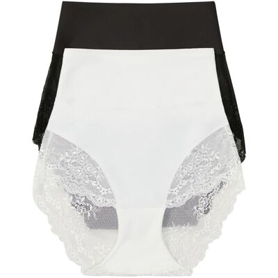 bonprix Medium Lasercut Shape Panty (2er Pack)weiß 36Damen bonprix Medium Lasercut Shape Panty (2er Pack)weiß 36Damen