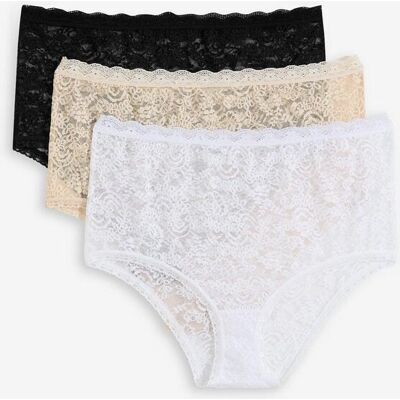 bonprix Highwaist Slip aus Spitze (3er Pack)schwarz 36Damen bonprix Highwaist Slip aus Spitze (3er Pack)schwarz 36Damen