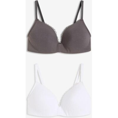 bonprix Schalen-BH ohne Bügel mit Baumwolle (2er Pack)grau 70Damen bonprix Schalen-BH ohne Bügel mit Baumwolle (2er Pack)grau 70Damen