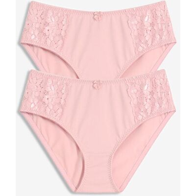 bonprix Maxislip mit zarter Spitze (2er Pack)rosa 36Damen bonprix Maxislip mit zarter Spitze (2er Pack)rosa 36Damen