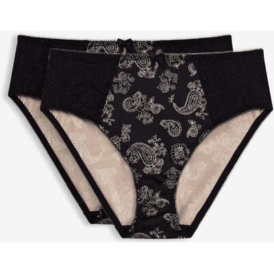 bonprix Maxislip mit zarter Spitze (2er Pack)schwarz 52Damen bonprix Maxislip mit zarter Spitze (2er Pack)schwarz 52Damen