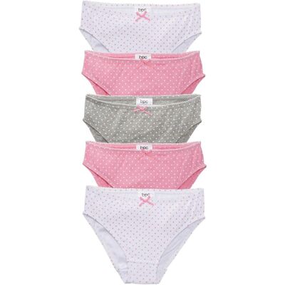 bonprix Slip mit weicher Baumwolle mit Satin-Schleife (5er Pack)rosa 128Mädchen bonprix Slip mit weicher Baumwolle mit Satin-Schleife (5er Pack)rosa 128Mädchen