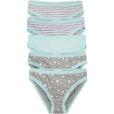 bonprix Slip mit weicher Baumwolle (5er Pack)grau 140Mädchen bonprix Slip mit weicher Baumwolle (5er Pack)grau 140Mädchen