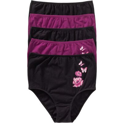 bonprix Highwaist Slip mit Baumwolle (5er Pack)schwarz 60Damen bonprix Highwaist Slip mit Baumwolle (5er Pack)schwarz 60Damen