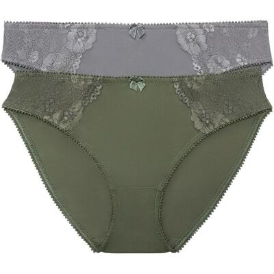 bonprix Slip mit zarter Spitze (2er Pack)grün 44Damen bonprix Slip mit zarter Spitze (2er Pack)grün 44Damen