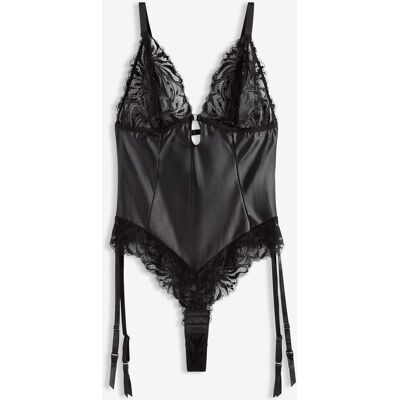 bonprix Body mit Wetlook und abnehmbaren Strapshalterschwarz 44Damen bonprix Body mit Wetlook und abnehmbaren Strapshalterschwarz 44Damen
