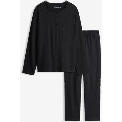 bonprix Pyjama aus weicher Baumwolleschwarz 36Damen bonprix Pyjama aus weicher Baumwolleschwarz 36Damen