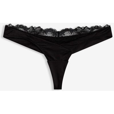 bonprix String mit nahtloser Hinterhoseschwarz 32Damen bonprix String mit nahtloser Hinterhoseschwarz 32Damen