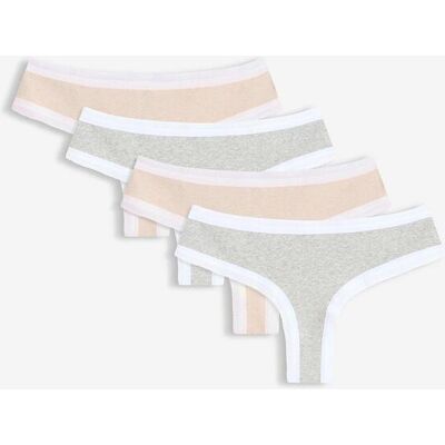 bonprix Brazilslip gerippt mit Spitze (4er Pack)grau 52Damen bonprix Brazilslip gerippt mit Spitze (4er Pack)grau 52Damen
