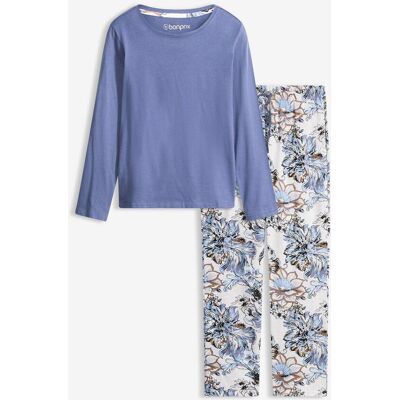 bonprix Pyjama aus weicher Baumwolleblau 48Damen bonprix Pyjama aus weicher Baumwolleblau 48Damen