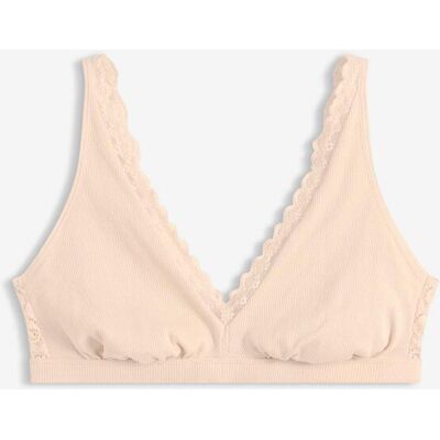 bonprix Geripptes Bralette mit Bio-Baumwolle und Spitzerosa 40Damen bonprix Geripptes Bralette mit Bio-Baumwolle und Spitzerosa 40Damen