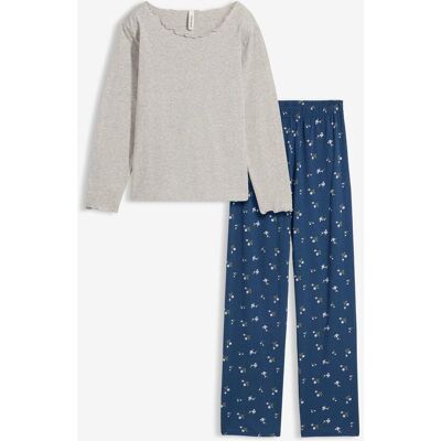 bonprix Pyjama mit weicher Baumwollegrau 128Mädchen bonprix Pyjama mit weicher Baumwollegrau 128Mädchen