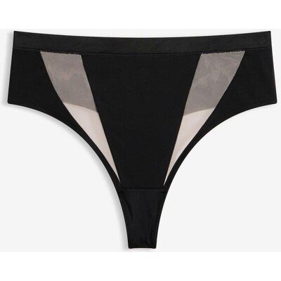 bonprix Highwaist String mit transparenten Einsätzenschwarz 48Damen bonprix Highwaist String mit transparenten Einsätzenschwarz 48Damen
