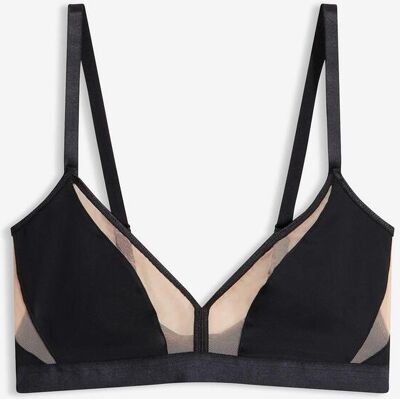 bonprix Bralette ohne Bügel mit transparenten Einsätzenschwarz 70Damen bonprix Bralette ohne Bügel mit transparenten Einsätzenschwarz 70Damen