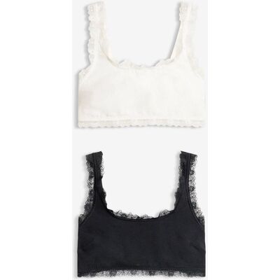 bonprix Bustier mit Bio-Baumwolle und Spitze (2er Pack)schwarz 36Damen bonprix Bustier mit Bio-Baumwolle und Spitze (2er Pack)schwarz 36Damen