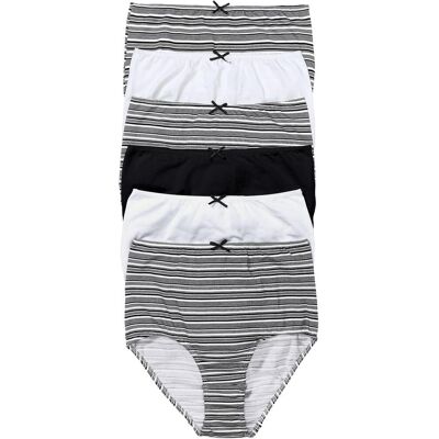 bonprix Highwaist Slip mit weicher Baumwolle (6er Pack)schwarz 52Damen bonprix Highwaist Slip mit weicher Baumwolle (6er Pack)schwarz 52Damen