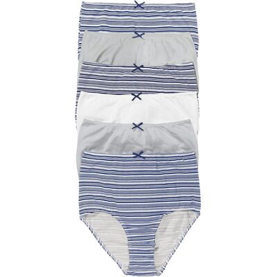bonprix Highwaist Slip mit weicher Baumwolle (6er Pack)blau 60Damen bonprix Highwaist Slip mit weicher Baumwolle (6er Pack)blau 60Damen