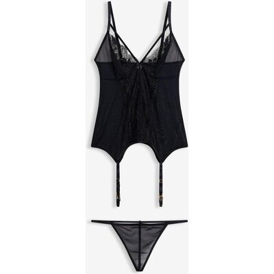 bonprix Corsage mit Strapshaltern und String (2-tlg.Set)schwarz 48Damen bonprix Corsage mit Strapshaltern und String (2-tlg.Set)schwarz 48Damen