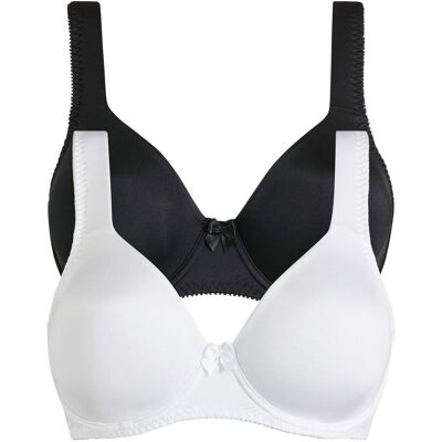 bonprix T-Shirt BH mit Bügel und Glanzeffekt (2er Pack)schwarz 100Damen bonprix T-Shirt BH mit Bügel und Glanzeffekt (2er Pack)schwarz 100Damen