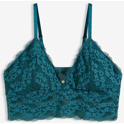 bonprix Bustier ohne Bügel mit floraler Spitzepetrol 40Damen bonprix Bustier ohne Bügel mit floraler Spitzepetrol 40Damen