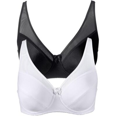 bonprix Bügel-BH mit Mesh (2er Pack)schwarz 105Damen bonprix Bügel-BH mit Mesh (2er Pack)schwarz 105Damen