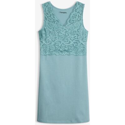 bonprix Nachthemd mit Spitzenbesatzblau 48Damen bonprix Nachthemd mit Spitzenbesatzblau 48Damen