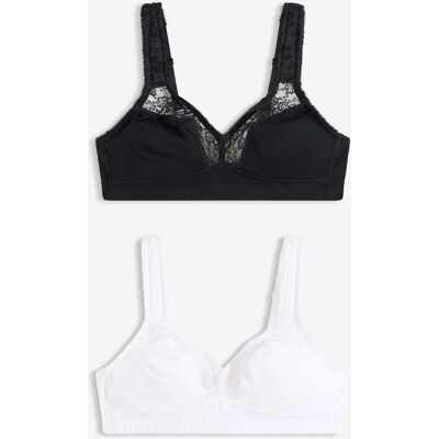 bonprix Minimizer-BH ohne Bügel mit Bio-Baumwolle (2er Pack)schwarz 90Damen bonprix Minimizer-BH ohne Bügel mit Bio-Baumwolle (2er Pack)schwarz 90Damen