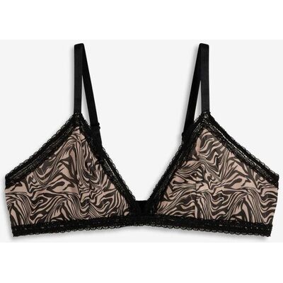 bonprix Triangel-BH ohne Bügel mit bedrucktem Meshschwarz 85Damen bonprix Triangel-BH ohne Bügel mit bedrucktem Meshschwarz 85Damen