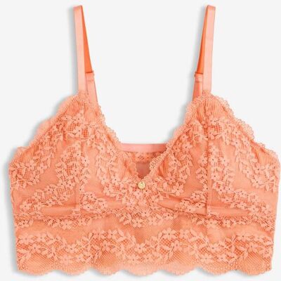 bonprix Bustier ohne Bügel mit floraler Spitzeorange 46Damen bonprix Bustier ohne Bügel mit floraler Spitzeorange 46Damen