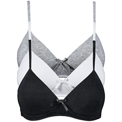 bonprix Schalen-BH ohne Bügel mit Bio-Baumwolle (3er-Pack)schwarz 65Damen bonprix Schalen-BH ohne Bügel mit Bio-Baumwolle (3er-Pack)schwarz 65Damen
