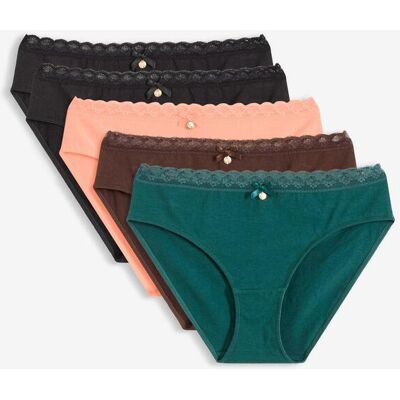 bonprix Slip mit Spitze (5er Pack)schwarz 56Damen bonprix Slip mit Spitze (5er Pack)schwarz 56Damen