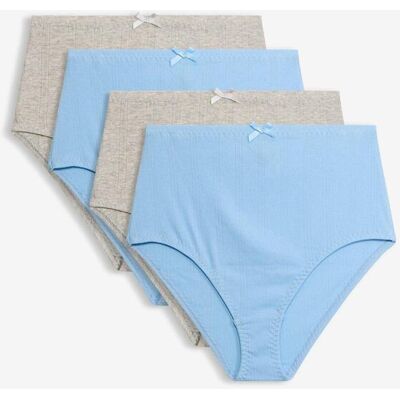 bonprix Highwaist Slip aus leichter Baumwolle (4er Pack)grau 40Damen bonprix Highwaist Slip aus leichter Baumwolle (4er Pack)grau 40Damen
