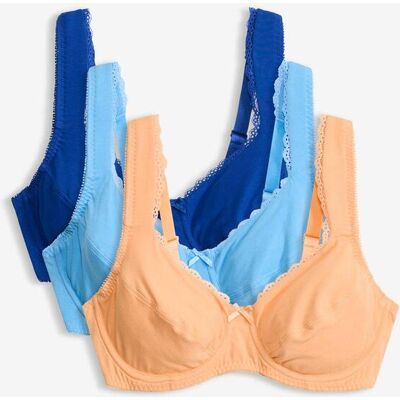 bonprix BH mit Bügel mit Bio Baumwolle (3er Pack)blau 80Damen bonprix BH mit Bügel mit Bio Baumwolle (3er Pack)blau 80Damen