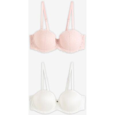 bonprix Balconette-BH mit Multiway Trägern und weicher Spitze (2er Pack)rosa 90Damen bonprix Balconette-BH mit Multiway Trägern und weicher Spitze (2er Pack)rosa 90Damen