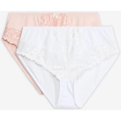 bonprix Maxislip mit floraler Spitze (2er Pack)rosa 44Damen bonprix Maxislip mit floraler Spitze (2er Pack)rosa 44Damen