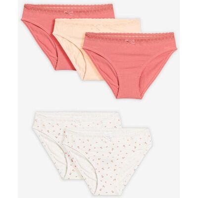 bonprix Slip mit weicher Baumwolle und Spitze (5er Pack)weiß 128Mädchen bonprix Slip mit weicher Baumwolle und Spitze (5er Pack)weiß 128Mädchen