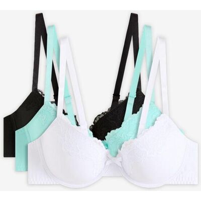 bonprix Schalen BH (3er Pack)blau 95Damen bonprix Schalen BH (3er Pack)blau 95Damen