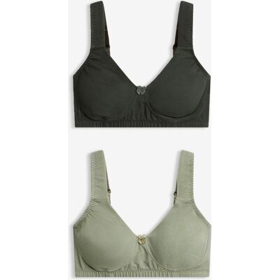 bonprix Minimizer T-Shirt BH ohne Bügel mit Bio-Baumwolle (2er Pack)grün 90Damen bonprix Minimizer T-Shirt BH ohne Bügel mit Bio-Baumwolle (2er Pack)grün 90Damen