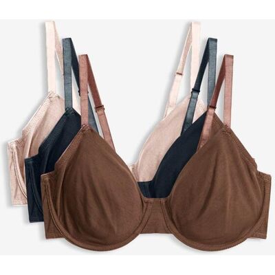 bonprix Unwattierter T-Shirt-BH (3er Pack)braun 75Damen bonprix Unwattierter T-Shirt-BH (3er Pack)braun 75Damen