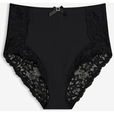 bonprix Highwaist Slip mit zarter Spitzeschwarz 36Damen bonprix Highwaist Slip mit zarter Spitzeschwarz 36Damen
