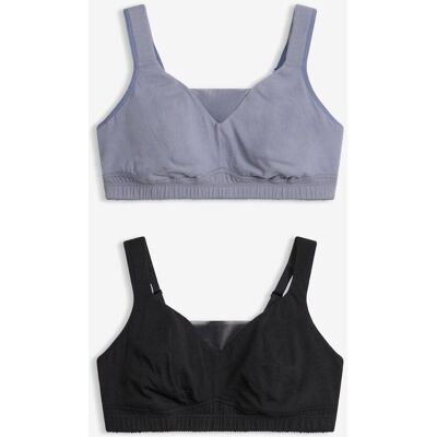 bonprix T-Shirt-BH ohne Bügel mit Baumwolle (2er Pack)blau 95Damen bonprix T-Shirt-BH ohne Bügel mit Baumwolle (2er Pack)blau 95Damen